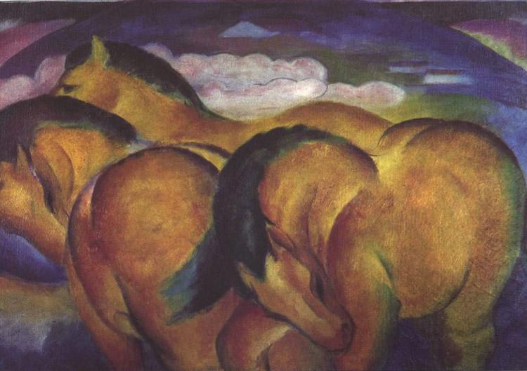 Franz Marc Little Yellow Horses (nn03) Germany oil painting art